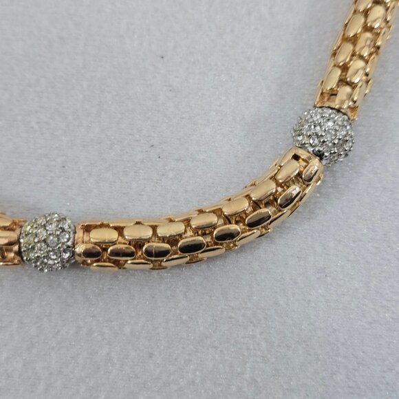 Rau Klikit Demi Pave Rhinestone 18" Snap Necklace w/Matching Earrings Signed LN - Picture 5 of 14